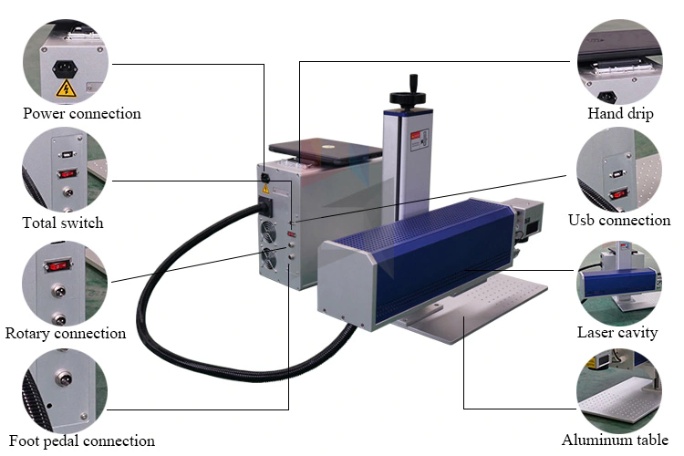 product-10w 20w 30w 50w co2 galvo rf laser marking machine price for nonmetal wood for leather-Lxsh-2