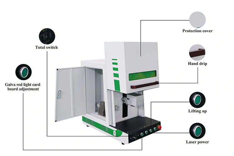 product-Enclosed fiber laser marking machine with protective cover marking metal plastic-Lxshow-img-2