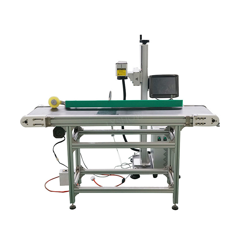 Belt transmission Flying fiber laser marking machine metal laser engraving machine