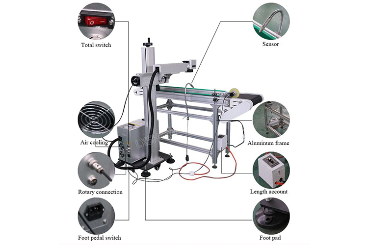 product-Lxshow-Belt transmission Flying fiber laser marking machine metal laser engraving machine-im-1