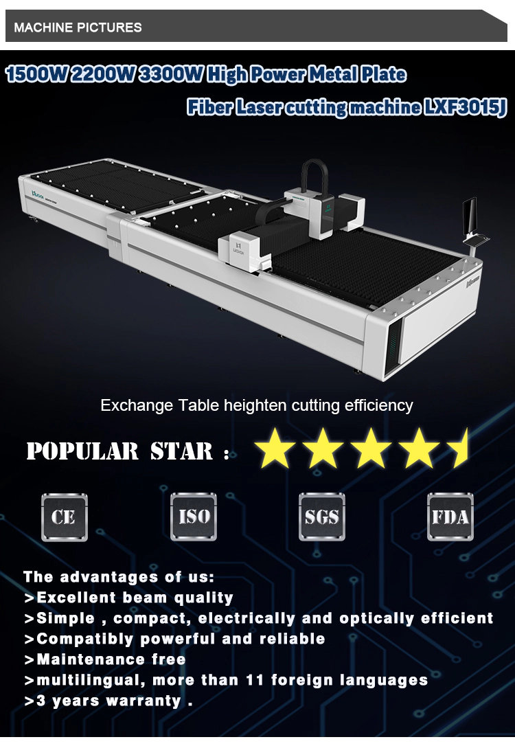 product-Lxshow-Exchange Table Big Power Fiber laser cutting machine 1530 1540 1560 1500W 2200W 3300W-1