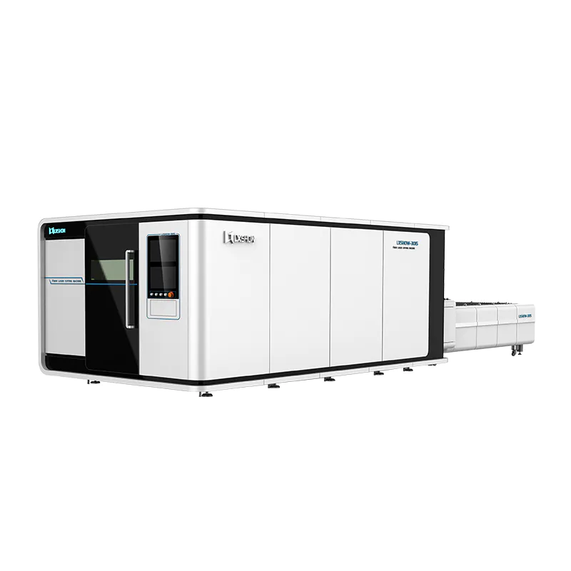 Big Power thick metal plate cnc fiber laser cutting machine 1530 fiber laser cutter 1540 1560 with exchange table and cover
