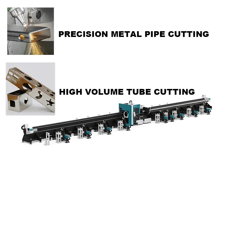 Long Tube Pipe Metal Fiber Laser Cutting Machine LX123H